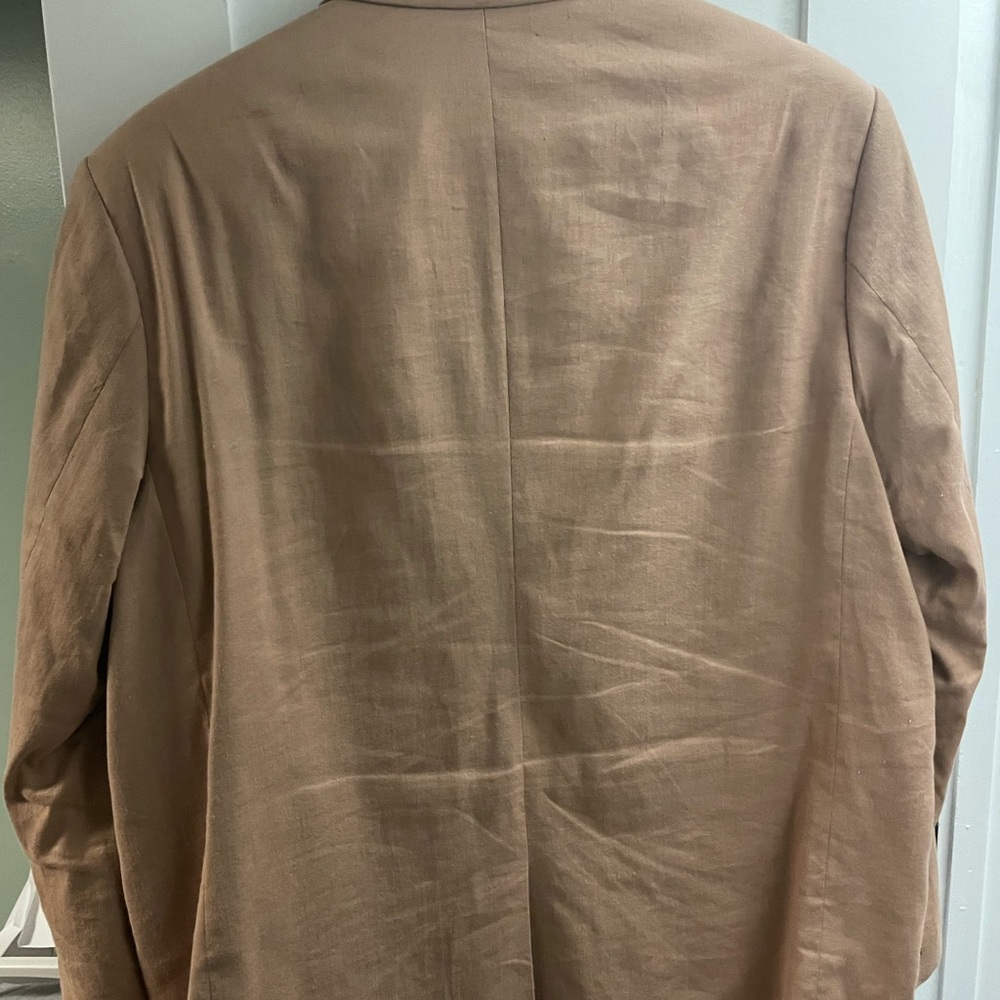 Asos White Mens Boxy Beige Linen Blazer - Picture 5 of 6